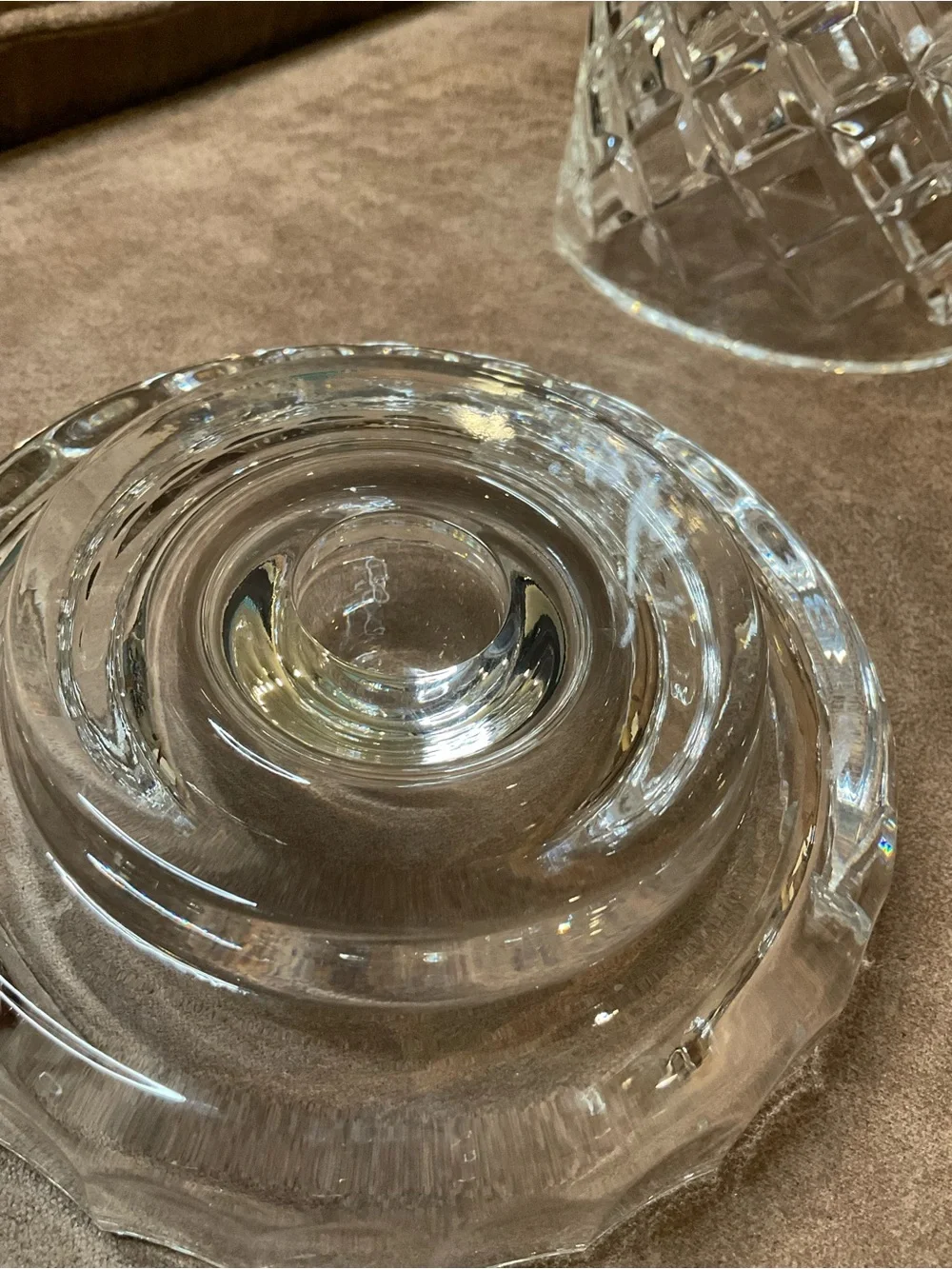 Crystal Hurricane Lamp Candle Holder with Crystal Base